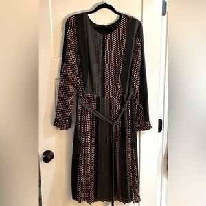 Ann Taylor dress size 18 beautiful flower stripe pattern gray, black, pink